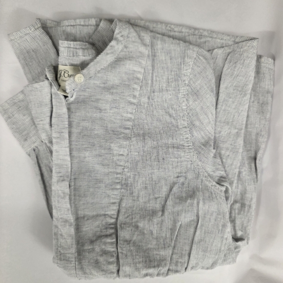 J. Crew Gathered Linen Cotton adjustable front Popover High Low Top size S - Picture 1 of 12